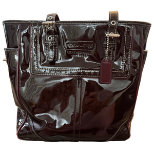 Coach Dark Burgundy Patent Leather Tote